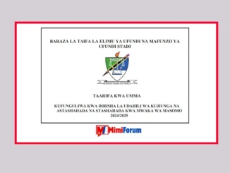 Fursa ya Kujiunga na Vyuo vya Diploma vya NACTVET 2025/2026